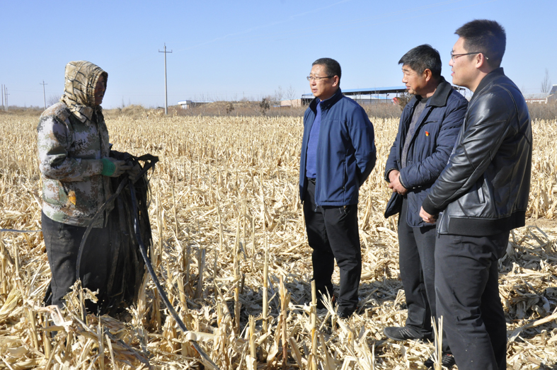 1543459788894200.jpg 00张黎亮(右)询问闫锁其今年玉米收成情况.jpg